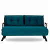 Image de CALICOSY - Canapé lit 2 places convertible en tissu avec pieds en métal L133 cm - SANDO - Vert