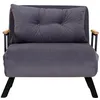 Image de CALICOSY - Fauteuil convertible en tissu avec pieds en métal L67 cm - SANDO - Gris