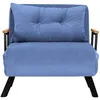 Image de CALICOSY - Fauteuil convertible en tissu avec pieds en métal L67 cm - SANDO - Bleu