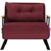 Image de CALICOSY - Fauteuil convertible en tissu avec pieds en métal L67 cm - SANDO - Bordeaux