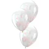 Image de 6 Ballons transparents en latex biodégradable avec confettis rose pâle de 30cm REF/44997 Fabrication française