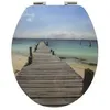 Image de Abattant wc MDF MALDIVES Décor Plage - Charnières Zinc Spirella