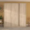 Image de Armoire de chambre - Décor Chêne - 3 portes - 185 x 52 x 203 cm - PARISOT