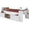 Image de Lit combiné enfant avec rangements et bureau CLOE - 90 x 200 cm - Décor blanc et chêne - PARISOT