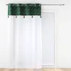 Image de Voilage à oeillets 140x240 sable top velours pompon Palmina vert