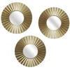 Image de Lot de 3 miroirs dorés diamètre 19cm