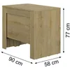 Image de Table console extensible effet bois chêne avec rangement intégré