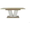 Image de Table rectangle extensible effet bois chêne mat blanc 8-12 couverts