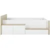 Image de CALICOSY - Lit compact bas 90x200 cm - MATIS - Blanc/Bois
