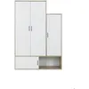 Image de CALICOSY - Armoire 4 portes H195 cm - ERWAN - Blanc/Bois