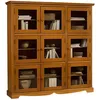 Image de Bibliothèque pin miel 9 portes vitrées