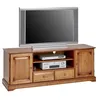 Image de Meuble TV 60 Pouces Merisier 2 Portes 2 Tiroirs 6 Niches L 158.8 H 60.3 P 46 cm - L 158.8 x l 46 x H 60.3 cm