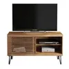 Image de Meuble TV 50 Pouces - CAEMMUM - FRIZZ - 1 Porte Coulissante - 3 Niches - Imitation Chêne