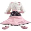 Image de Doudou mouchoir lapin - Miss Fleur de Lune - en velours doux - Blanc - pour bébé fille