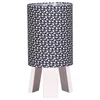Image de Lampe de chevet - SAUTHON - Miss Fleur de Lune - Bleu et rose - Coton - LED rechargeable USB