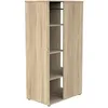 Image de Meuble de rangement enfant - Chêne doré - Décor bois - Avec étagères et penderie - Babyprice Up