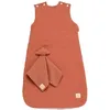 Image de Gigoteuse bébé hiver en double gaze de coton et son doudou mouchoir - UNI TERRACOTTA