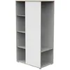 Image de Meuble de rangement enfant - En bois blanc et chant bois - Avec étagères et penderie - Babyprice First