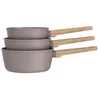Image de Batterie de cuisine Arthur Martin Set de 3 casseroles AM0208 Taupe