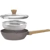 Image de Sauteuse - Tous feux dont induction - ARTHUR MARTIN - AM9910 - Revêtement céramique - Ø 24 cm - Couvercle et panier inox - Taupe