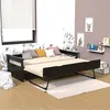 Image de Lit gigogne banquette ALFONSO - DREAMEA - 90x190cm - A lattes - Noir - Avec tiroirs
