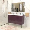 Image de WEBER Salle de bain complète double vasque L 120 cm - Aubergine brillant - REGA
