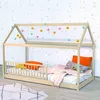 Image de Lit cabane - WEBER INDUSTRIES - Panda - Barrière de lit amovible - Sommier inclus - Bois massif