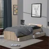 Image de Lit KAPPA 90x190 + 2 tiroirs / Décor Chêne Blanchi