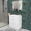 Image de Meuble sous-vasque 3 tiroirs MARBELLA 80 cm + vasque / Blanc