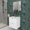 Image de Meuble sous-vasque 2 tiroirs MALAGA 60 cm + vasque / Blanc