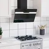 Image de (Noir)Hotte de cuisine - SIGNOR - Hotte aspirante murale 60 cm Acier et verre trempé Noir 36820