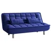 Image de Canapé clic-clac MISHAN en tissu - Bleu - VENTE-UNIQUE - 3 places - Contemporain