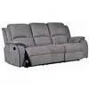 Image de Canapé 3 places relax en microfibre HERNANI - Gris - VENTE-UNIQUE - Relaxation - Classique