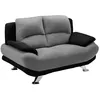 Image de Canapé 2 places en microfibre MUSKO - Bicolore gris et noir - Contemporain - Design - Moelleux