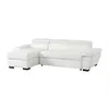 Image de Canapé dangle convertible en cuir JONOVA - Blanc - Angle gauche - 3 places - Coffre de rangement