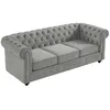 Image de Canapé 3 places CHESTERFIELD - Velours gris clair