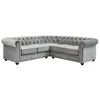 Image de Canapé dangle en velours - CHESTERFIELD - Gris - Réversible - 4 places