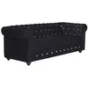 Image de Canapé 3 places CHESTERFIELD - velours noir et boutons effet cristal