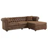 Image de Canapé dangle chesterfield réversible TOLEDO en microfibre vieillie - Marron