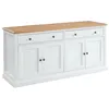 Image de Buffet HONFLEUR - 4 portes & 2 tiroirs - Pin blanc