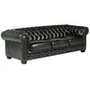 Image de Canapé chesterfield 4 places BRENTON 100% cuir de buffle - Vert empire