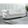 Image de Canapé 3 places en cuir de buffle blanc CHESTERFIELD