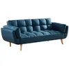 Image de Canapé 3 places convertible clic-clac en tissu bleu LOELINE