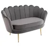 Image de Canapé 2 places coquillage en velours anthracite DANDELION