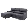 Image de Canapé dangle gauche relax électrique en tissu gris anthracite LUNANO