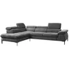 Image de Grand canapé dangle gauche convertible en velours gris anthracite SEPINA