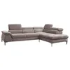 Image de Grand canapé dangle droit convertible en velours taupe SEPINA