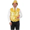Image de Gilet doré or sans manche avec sequins - PTIT CLOWN - REF/16634 - Thème Année 80/Disco/Fluo - Adulte - Homme