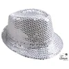 Image de Chapeau tissu sequins borsalino argent