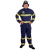 Image de Déguisement - Pompier Homme - Bleu marine (ou rouge) - Pantalon veste et chapeau - Taille adulte